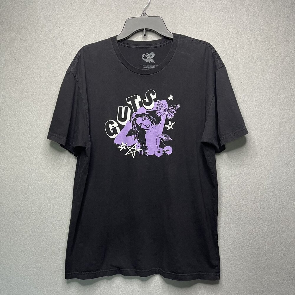 Olivia Rodrigo GUTS World Tour Lollipop Dateback T-Shirt Black XL